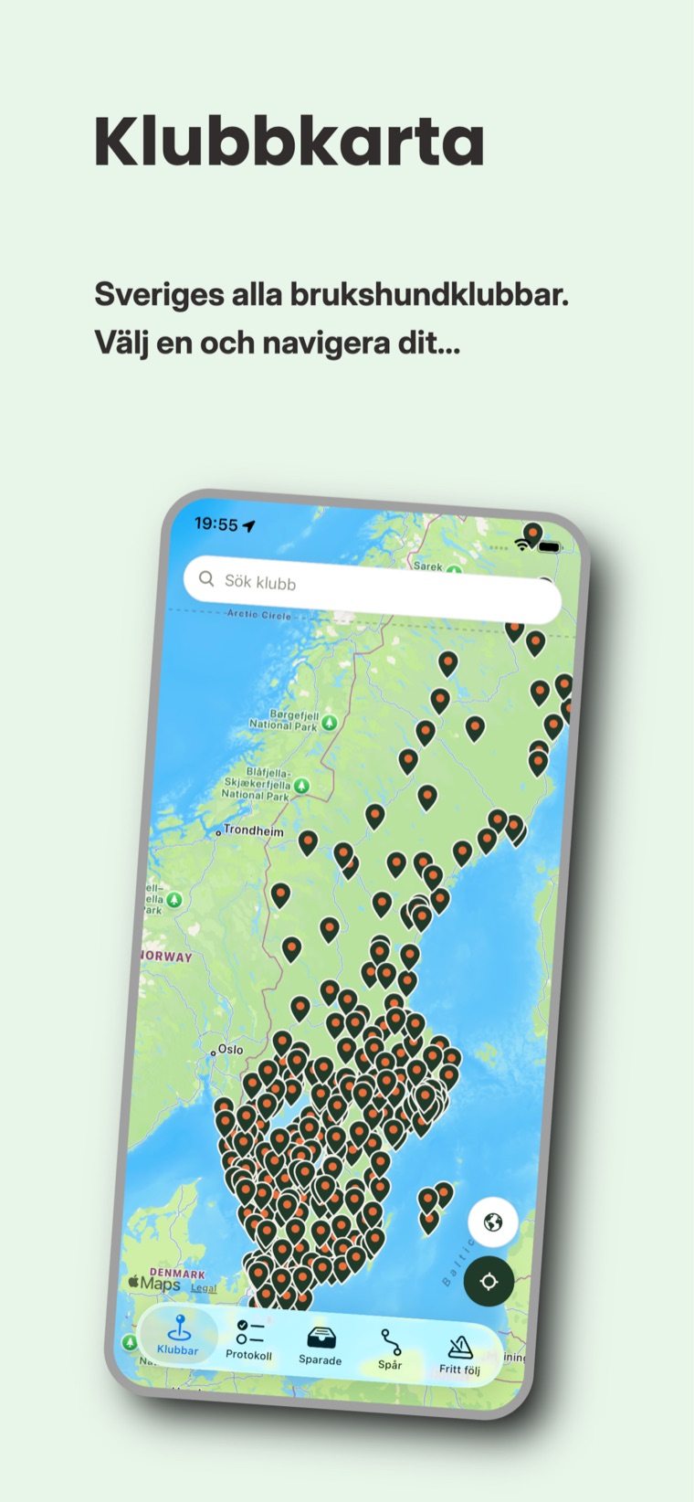 Klubbkarta över Sverige
